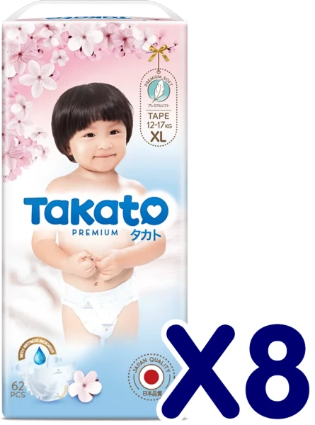 Combo 8 Tã dán Takato siêu mềm mại (S, 80 miếng)