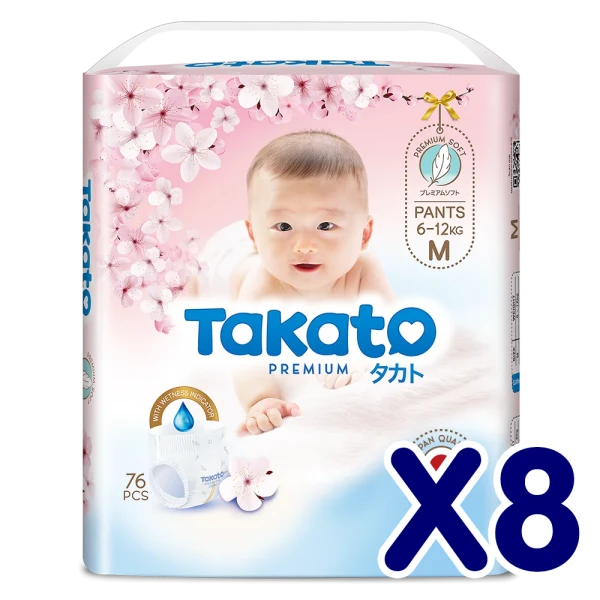 Combo 8 Tã quần Takato siêu mềm mại (M, 76 miếng)