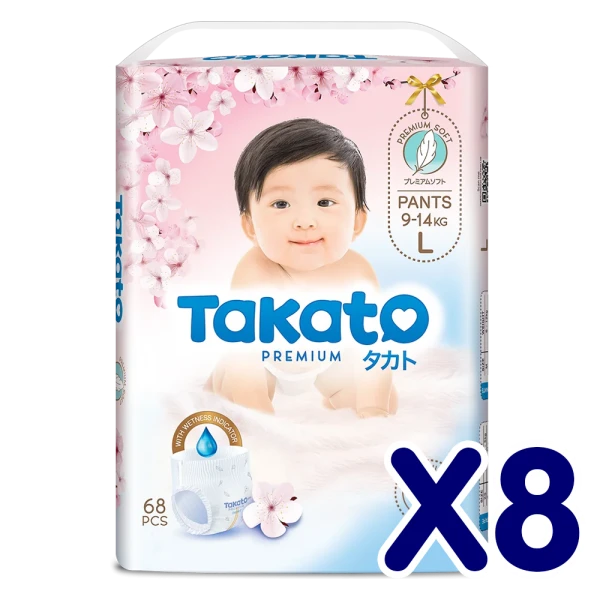 Combo 8 Tã quần Takato siêu mềm mại (L, 68 miếng)