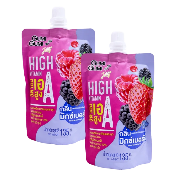 Combo 2 Nước thạch Jelly GUMI GUMI Vitamin A vị mix quả mọng 135g
