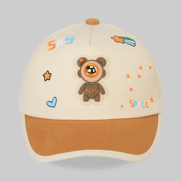 Nón bé trai lưỡi trai 1-3Y Animo A2607_MN013 (50cm,Trắng-Nâu)