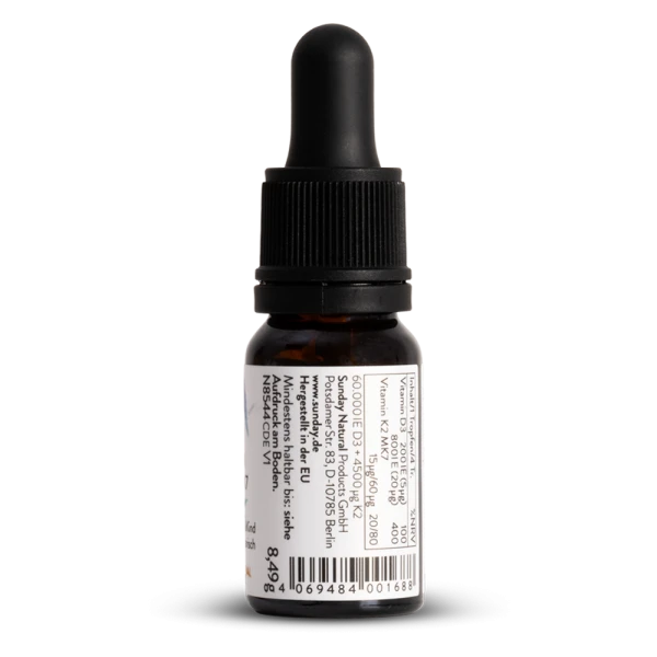 Thực phẩm bảo vệ sức khỏe VITAMIN D3 + K2 MK7 200 IE + 15µg Baby&Kind Sunday Natural