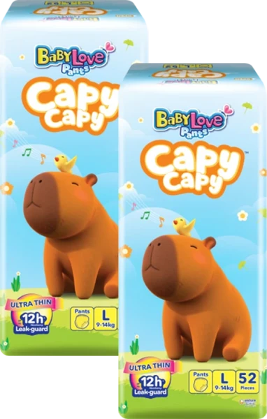 Combo 2 Tã quần Babylove Capy Capy L52 Miếng