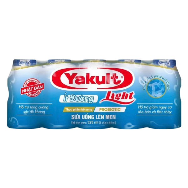 Lốc 5 chai sữa uống lên men Yakult ít đường (65ml/chai)