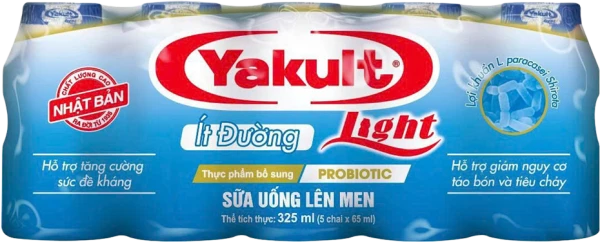 Lốc 5 chai sữa uống lên men Yakult ít đường (65ml/chai)