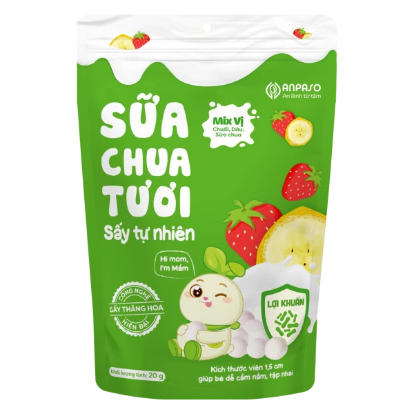 Sữa chua tươi sấy tự nhiên mix vị Anpaso 20g
