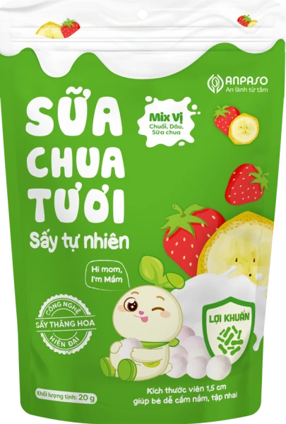 Sữa chua tươi sấy tự nhiên mix vị Anpaso 20g