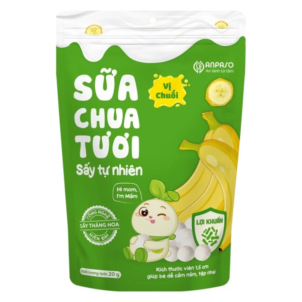 Sữa chua tươi sấy tự nhiên vị chuối Anpaso 20g
