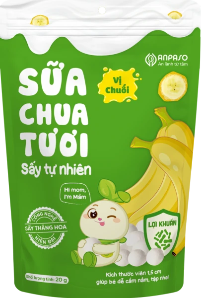 Sữa chua tươi sấy tự nhiên vị chuối Anpaso 20g