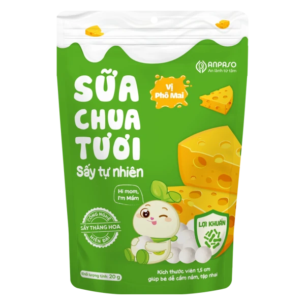 Combo 2 Sữa chua tươi sấy tự nhiên vị phô mai Anpaso 20g