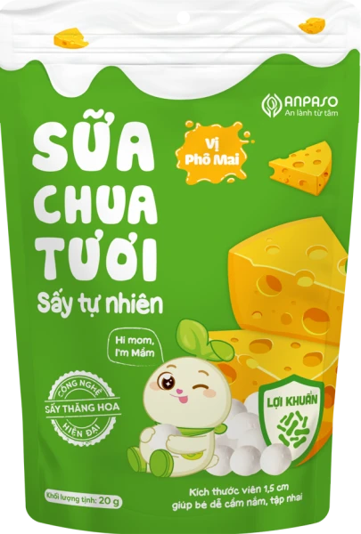 Sữa chua tươi sấy tự nhiên vị phô mai Anpaso 20g
