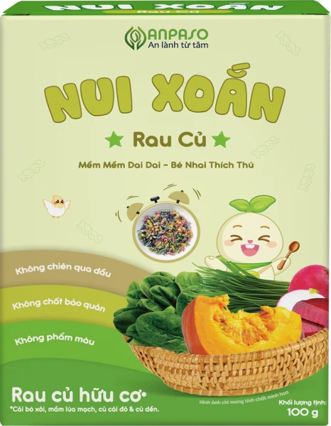 Nui xoắn rau củ Anpaso 100g