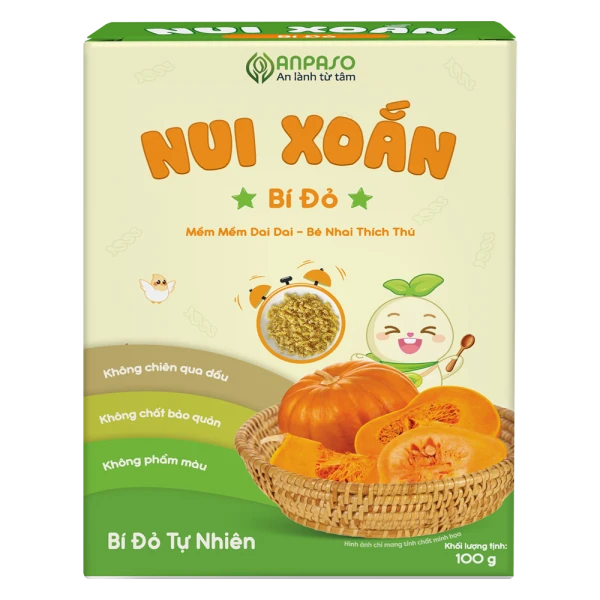 Nui xoắn bí đỏ Anpaso 100g