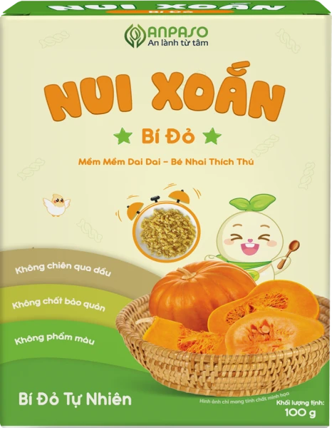 Nui xoắn bí đỏ Anpaso 100g