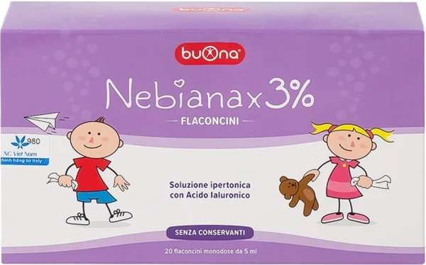 Dung dịch nhỏ mũi Buona Nebianax 3% Natri Hyaluronate (20 ống)