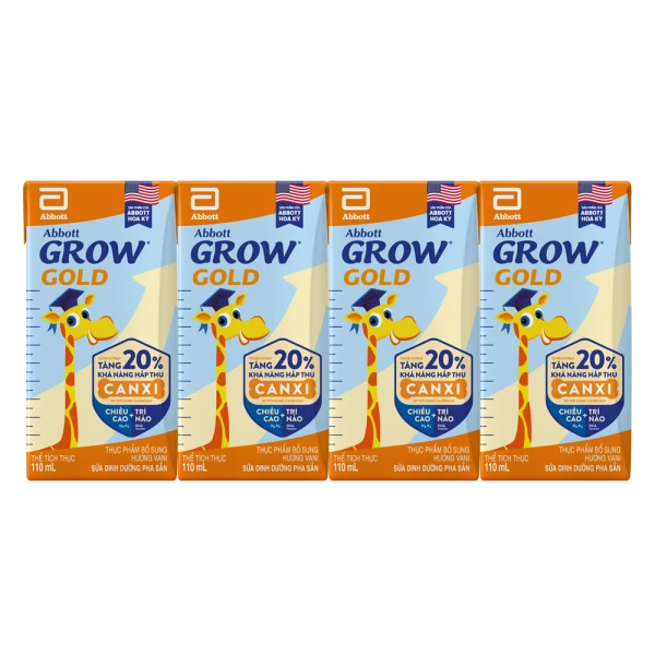 1 thùng Abbott Grow Gold hương vani 110ML - Lốc 4 (new)