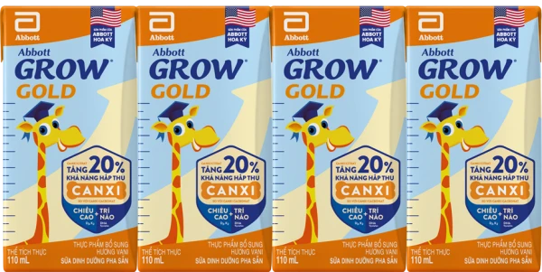 Sữa dinh dưỡng pha sẵn Abbott Grow hương vani cho bé từ 1 tuổi (110ml x 4 hộp)