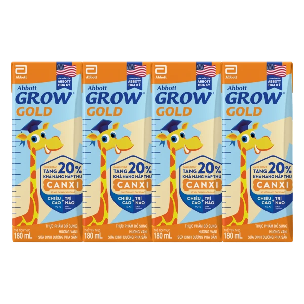 Abbott Grow Gold hương vani 180ML - Lốc 4 (New)