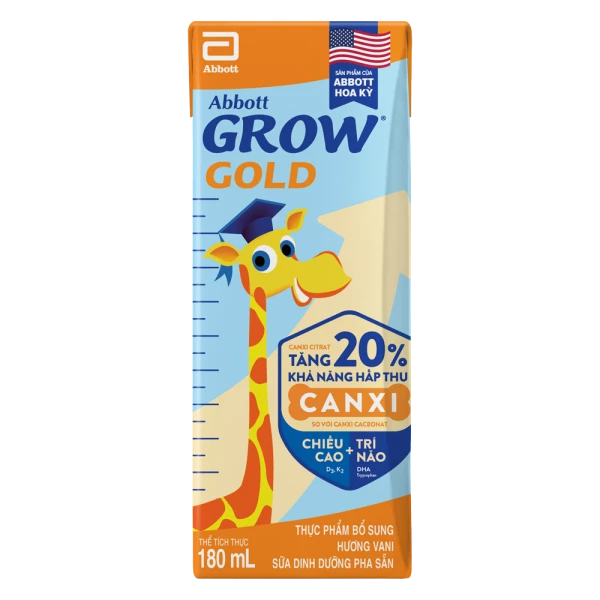 Abbott Grow Gold hương vani 180ML - Lốc 4 (New)