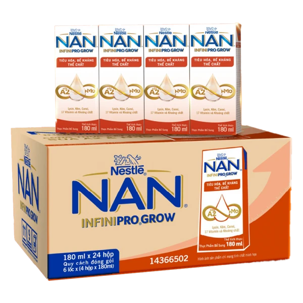 1 thùng Thực phẩm bổ sung NESTLE NAN INFINIPRO GROW 6(4x180ml)