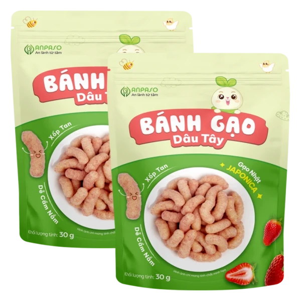 Combo 2 Bánh gạo Dâu tây Anpaso 30g