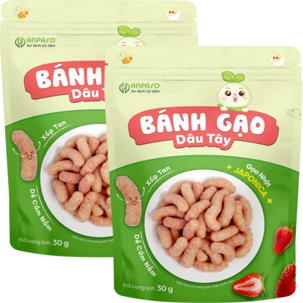 Combo 2 Bánh gạo Dâu tây Anpaso 30g