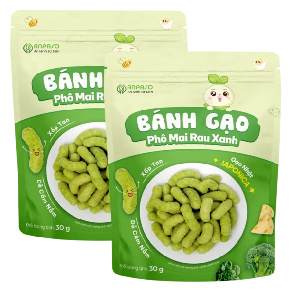 Combo 2 Bánh gạo Phô mai rau xanh Anpaso 30g