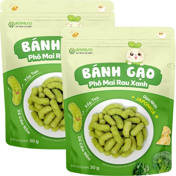 Combo 2 Bánh gạo Phô mai rau xanh Anpaso 30g