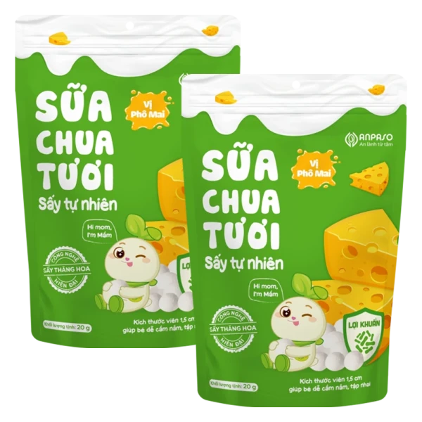 Combo 2 Sữa chua tươi sấy tự nhiên vị phô mai Anpaso 20g