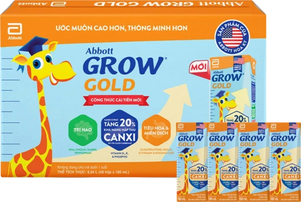1 thùng Abbott Grow Gold hương vani 180ML - Lốc 4 (New)