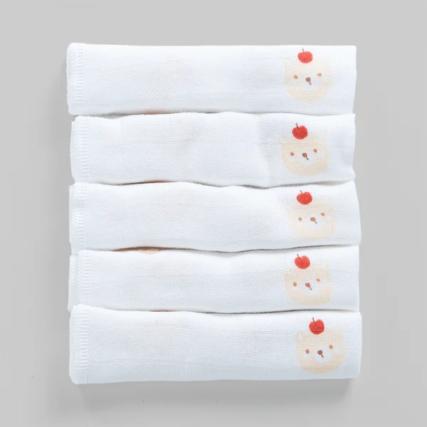 Khăn gạc 100% sợi tre HM9X Animo T2411_PP001 (25x25cm,5 cái, Giao mẫu ngẫu nhiên)