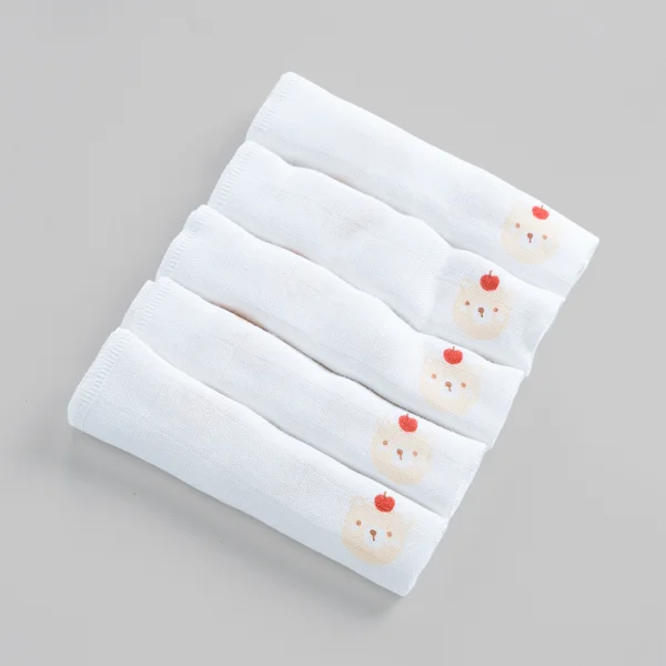 Khăn gạc 100% sợi tre HM9X Animo T2411_PP001 (25x25cm,5 cái, Giao mẫu ngẫu nhiên)