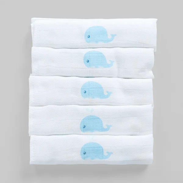 Khăn gạc 100% sợi tre HM9X Animo T2411_PP001 (25x25cm,5 cái, Giao mẫu ngẫu nhiên)
