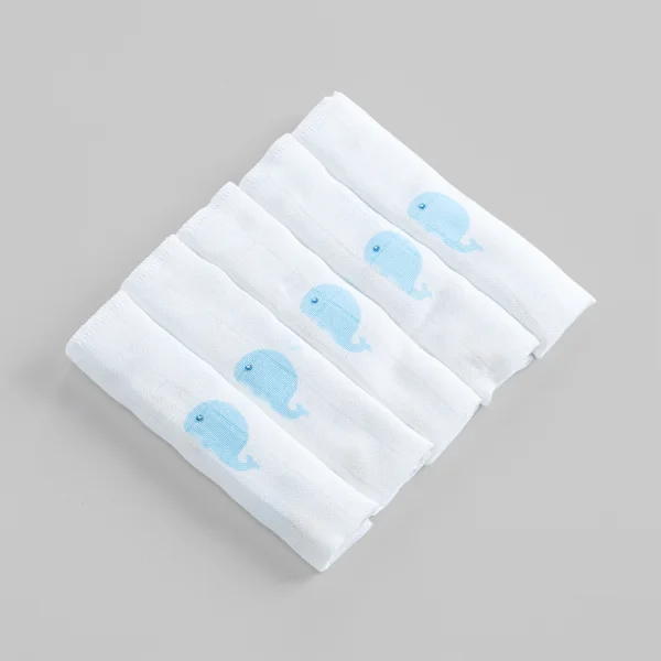 Khăn gạc 100% sợi tre HM9X Animo T2411_PP001 (25x25cm,5 cái, Giao mẫu ngẫu nhiên)