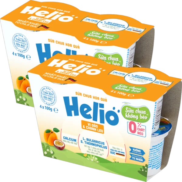 Combo 2 Sữa chua hoa quả Helio vị Đào - Chanh leo