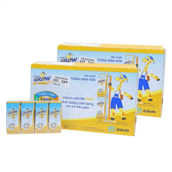 Combo 2 thùng Sữa Abbott Grow Gold hương vani 110ML - Lốc 4 (Từ 1 tuổi)