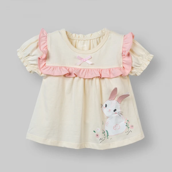 Bộ bé gái ngắn Animo SU26 TX0626006 (1Y-6Y,Kem-Hồng)