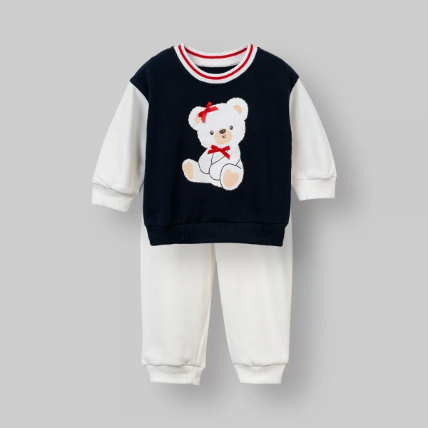 Bộ đông bé gái dài Animo noel FW26 ST0826013 (1Y-4Y,Xanh-trắng)