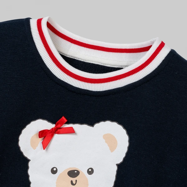 Bộ đông bé gái dài Animo noel FW26 ST0826013 (1Y-4Y,Xanh-trắng)