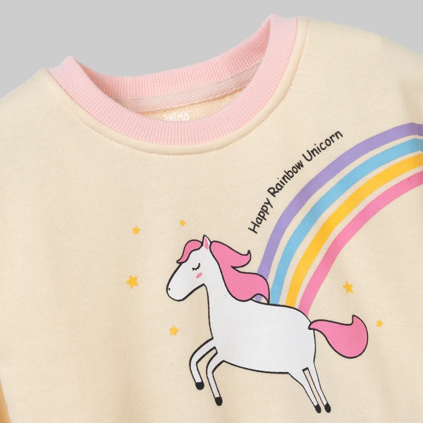 Bộ đông bé gái dài Animo FW26 ST0626064 (1Y-4Y,Kem-hồng)