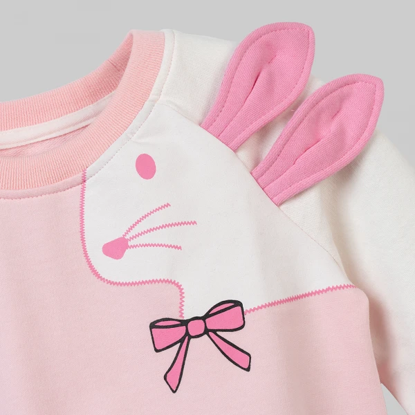 Bộ đông bé gái dài Animo FW26 ST0726033 (1Y-4Y,Hồng-Trắng)