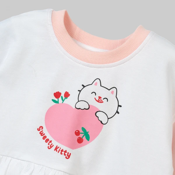 Bộ đông bé gái dài Animo FW26 ST0726035 (1Y-4Y,Trắng-Hồng)