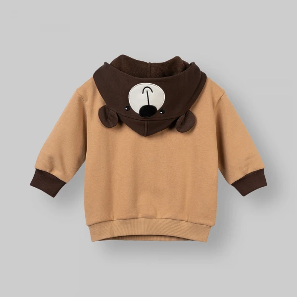 Bộ đông bé trai dài có nón Animo Gấu nâu FW26 ST0626059 (1-4Y, Kem-Nâu đậm)
