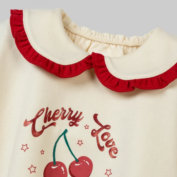 Bộ đông bé gái dài Animo noel FW26 LU0726028 (1Y-4Y,Kem-Đỏ)