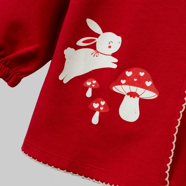Bộ đông bé gái dài Animo noel FW26 LU0726029 (1Y-4Y,Đỏ-Kem)
