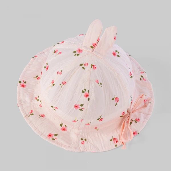Nón em bé gái vành tròn 0-12M Animo A2606_MN030 (44cm,Hồng)