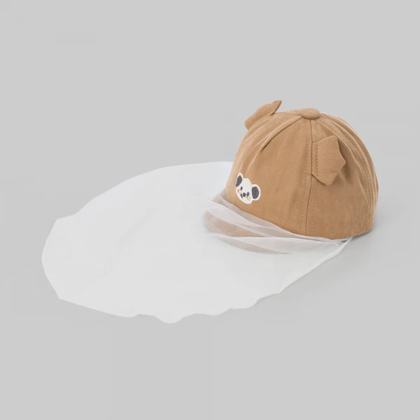 Nón bé trai lưỡi trai khăn voan 0-12M Animo A2606_MN047 (46cm,Nâu)