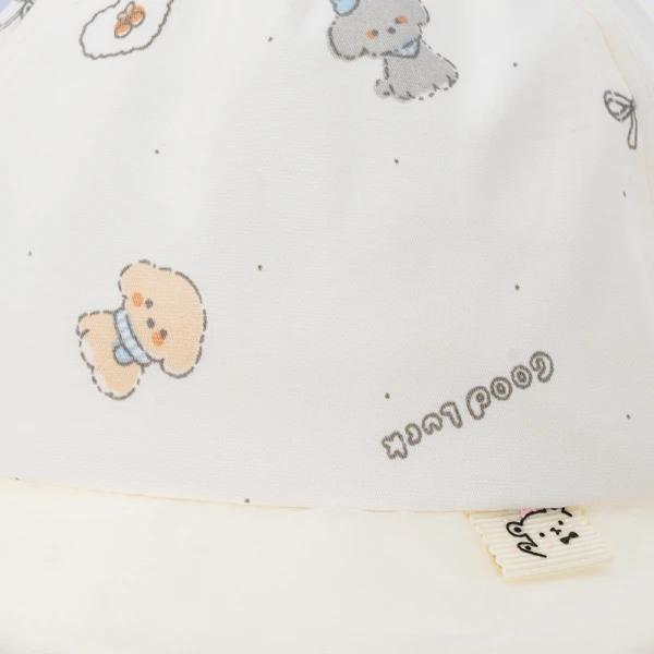 Nón bé trai lưỡi trai khăn voan 0-12M Animo A2606_MN048 (46cm,Màu be)