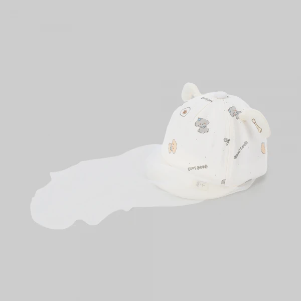 Nón bé trai lưỡi trai khăn voan 0-12M Animo A2606_MN048 (46cm,Màu be)