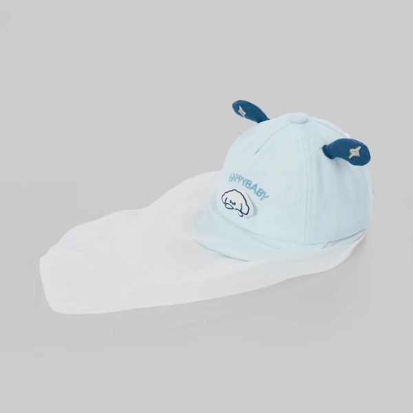 Nón bé trai lưỡi trai khăn voan 0-12M Animo A2606_MN049 (44cm,Xanh nhạt)
